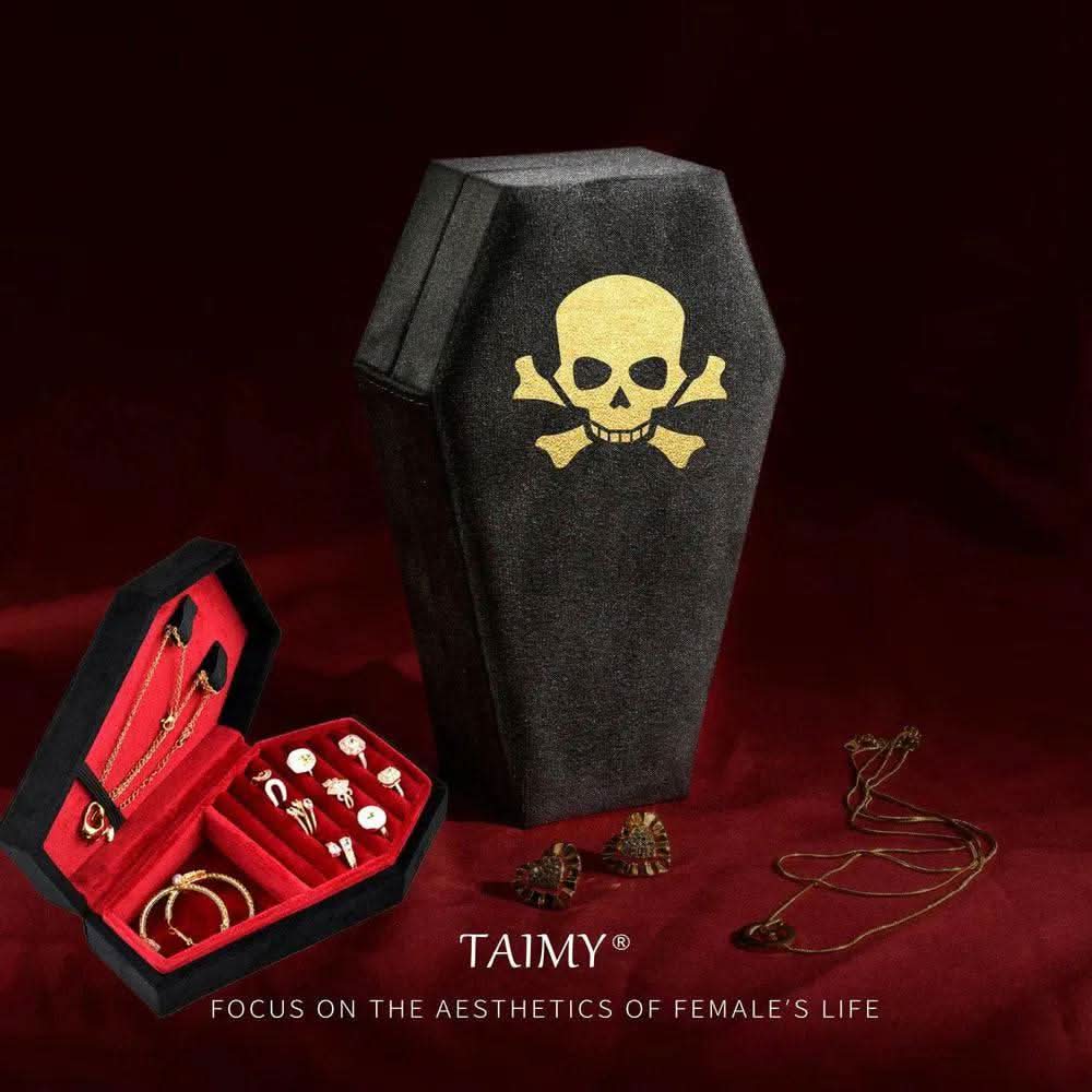 Gothic Velvet Jewelry Coffin Box - Luvasmr