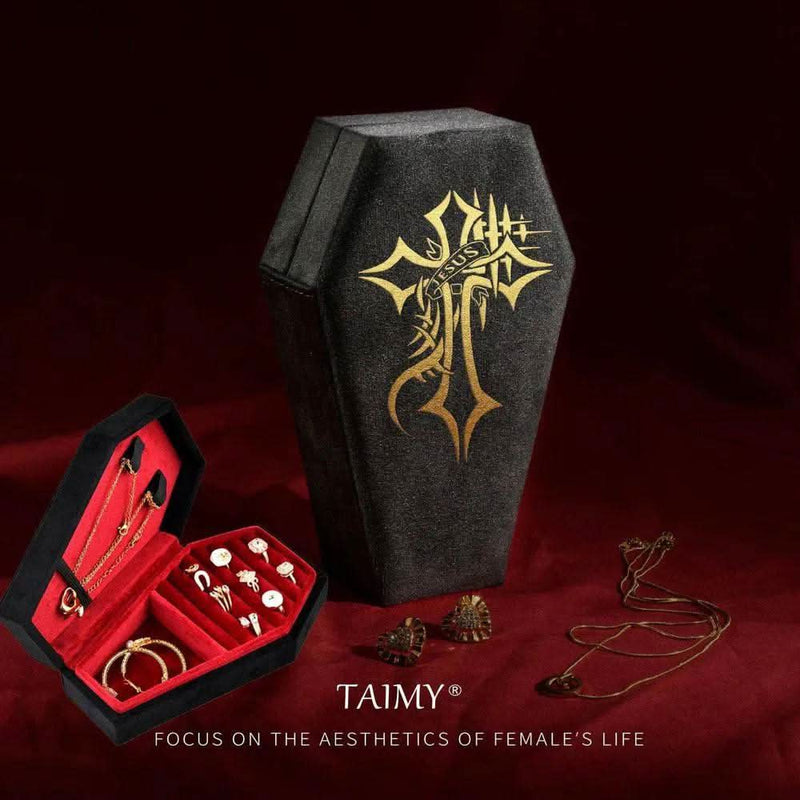 Gothic Velvet Jewelry Coffin Box - Luvasmr