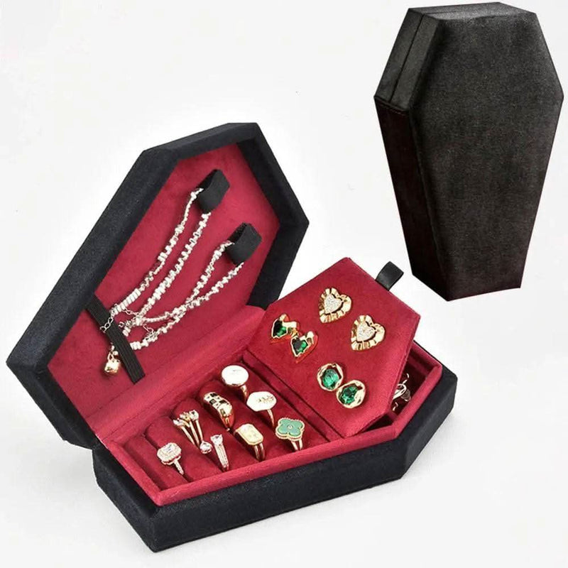 Gothic Velvet Jewelry Coffin Box - Luvasmr