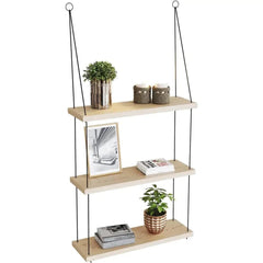 Rustic Boho Three Tier Hanging Wall Shelf | Bedroom | Luvasmr - Satisfyingly Organised