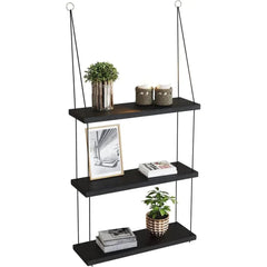 Rustic Boho Three Tier Hanging Wall Shelf | Bedroom | Luvasmr - Satisfyingly Organised