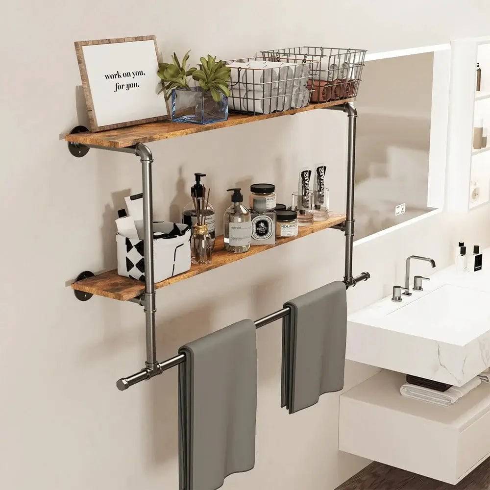 Wall-Mounted Industrial Pipe Clothing Rack | Bedroom | Luvasmr - Satisfyingly Organised