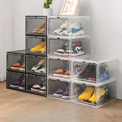 Acrylic transparent shoe box, size 48, large, thick, anti oxidation, front opening, side opening, magnetic suction AJ shoe box | Bedroom | Luvasmr - Satisfyingly Organised