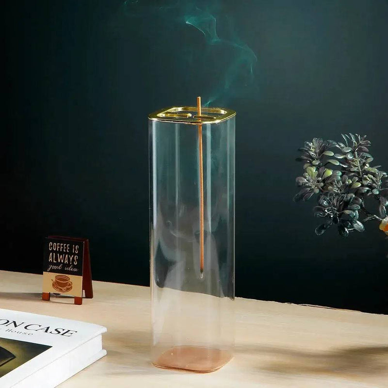 2 in 1 Glass Incense Burner Backflow Incense Holder with Removable Glass Ash Catcher for Incense Stick Cone Incense | Bedroom | Luvasmr - Satisfyingly Organised