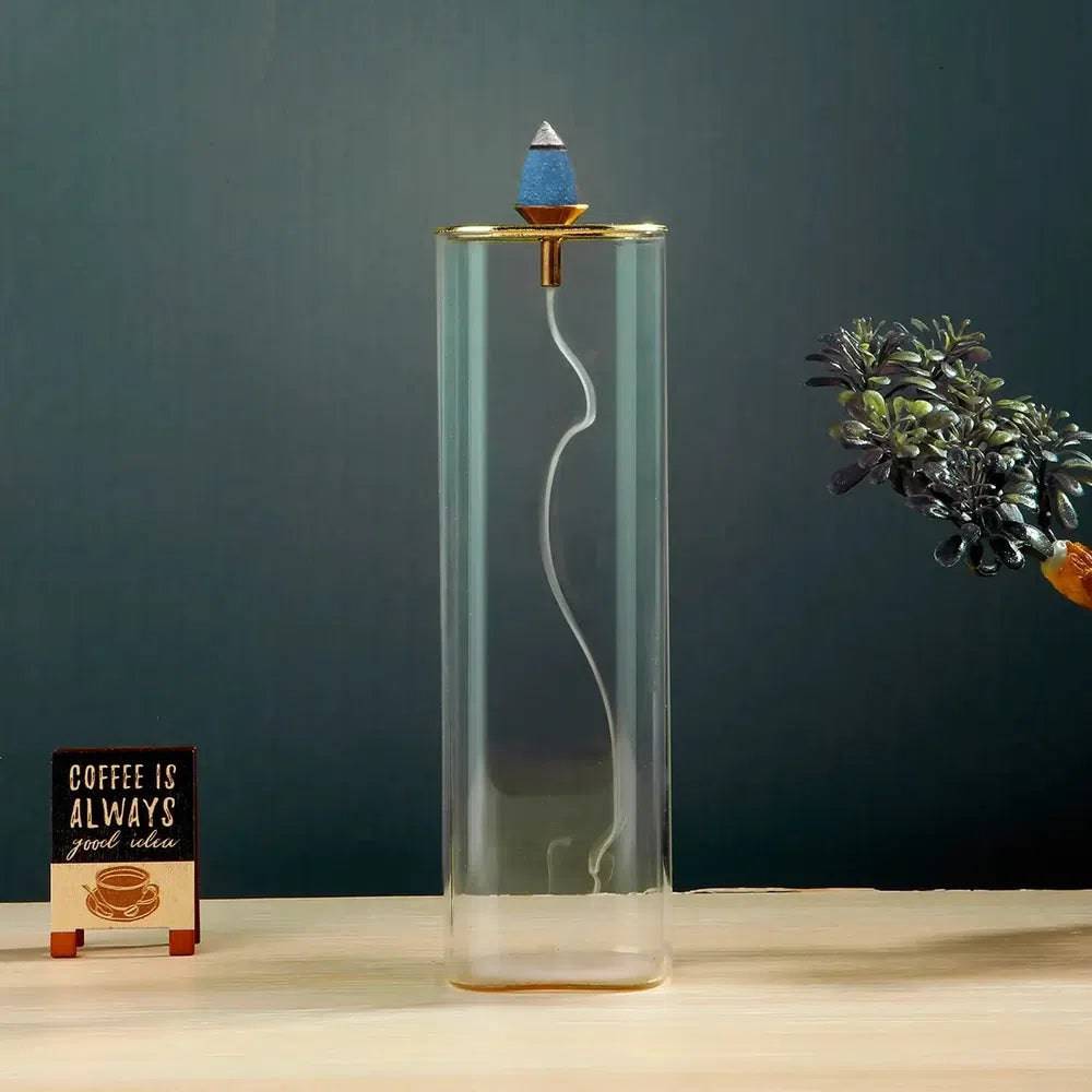 2 in 1 Glass Incense Burner Backflow Incense Holder with Removable Glass Ash Catcher for Incense Stick Cone Incense | Bedroom | Luvasmr - Satisfyingly Organised