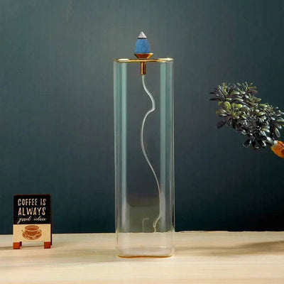 2 in 1 Glass Incense Burner Backflow Incense Holder with Removable Glass Ash Catcher for Incense Stick Cone Incense | Bedroom | Luvasmr - Satisfyingly Organised
