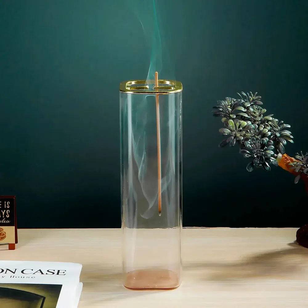 2 in 1 Glass Incense Burner Backflow Incense Holder with Removable Glass Ash Catcher for Incense Stick Cone Incense | Bedroom | Luvasmr - Satisfyingly Organised
