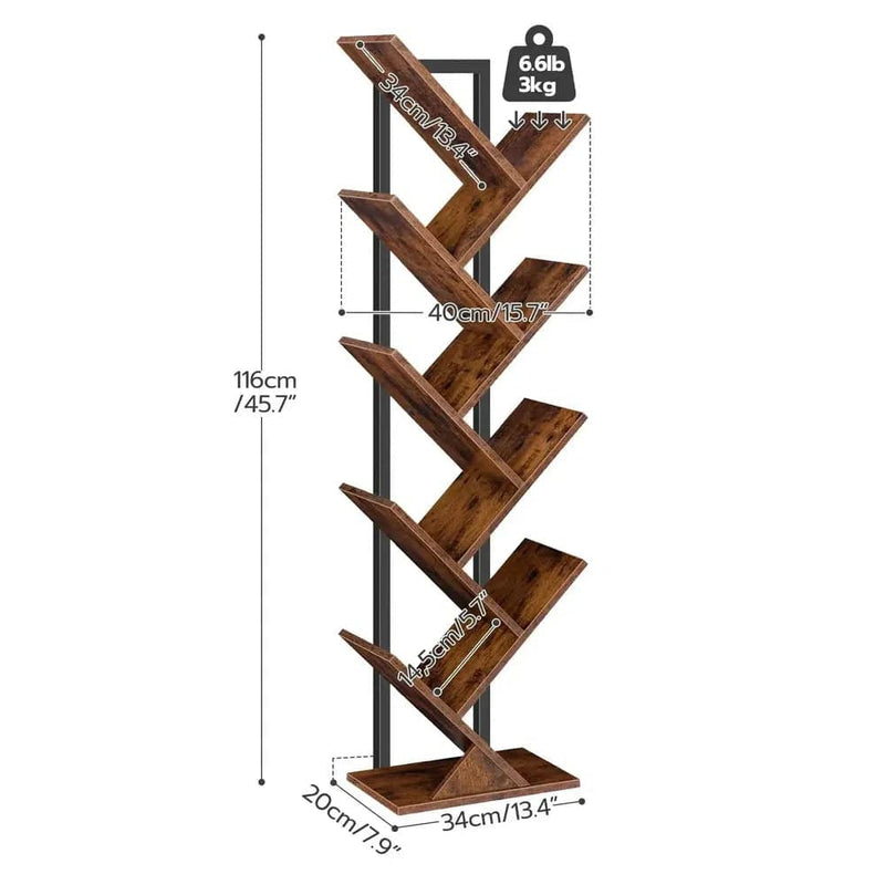 9-Tier Tree Bookshelf | Bedroom | Luvasmr - Satisfyingly Organised
