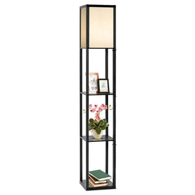 GOFLAME Freestanding Floor Lamp W/ 3-Tier Storage Shelf Narrow Corner Nightstand Light |  | Luvasmr - Satisfyingly Organised