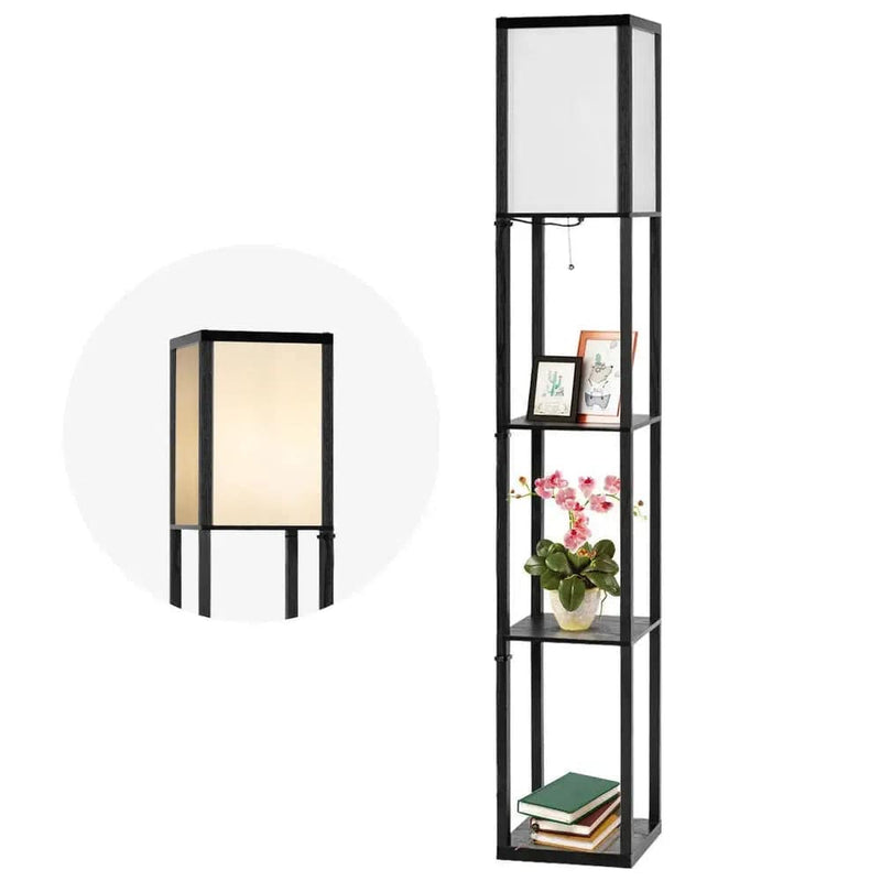 GOFLAME Freestanding Floor Lamp W/ 3-Tier Storage Shelf Narrow Corner Nightstand Light |  | Luvasmr - Satisfyingly Organised