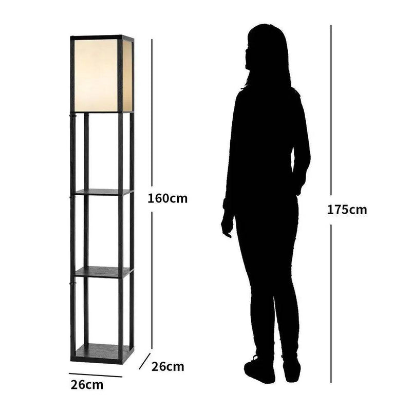 GOFLAME Freestanding Floor Lamp W/ 3-Tier Storage Shelf Narrow Corner Nightstand Light |  | Luvasmr - Satisfyingly Organised