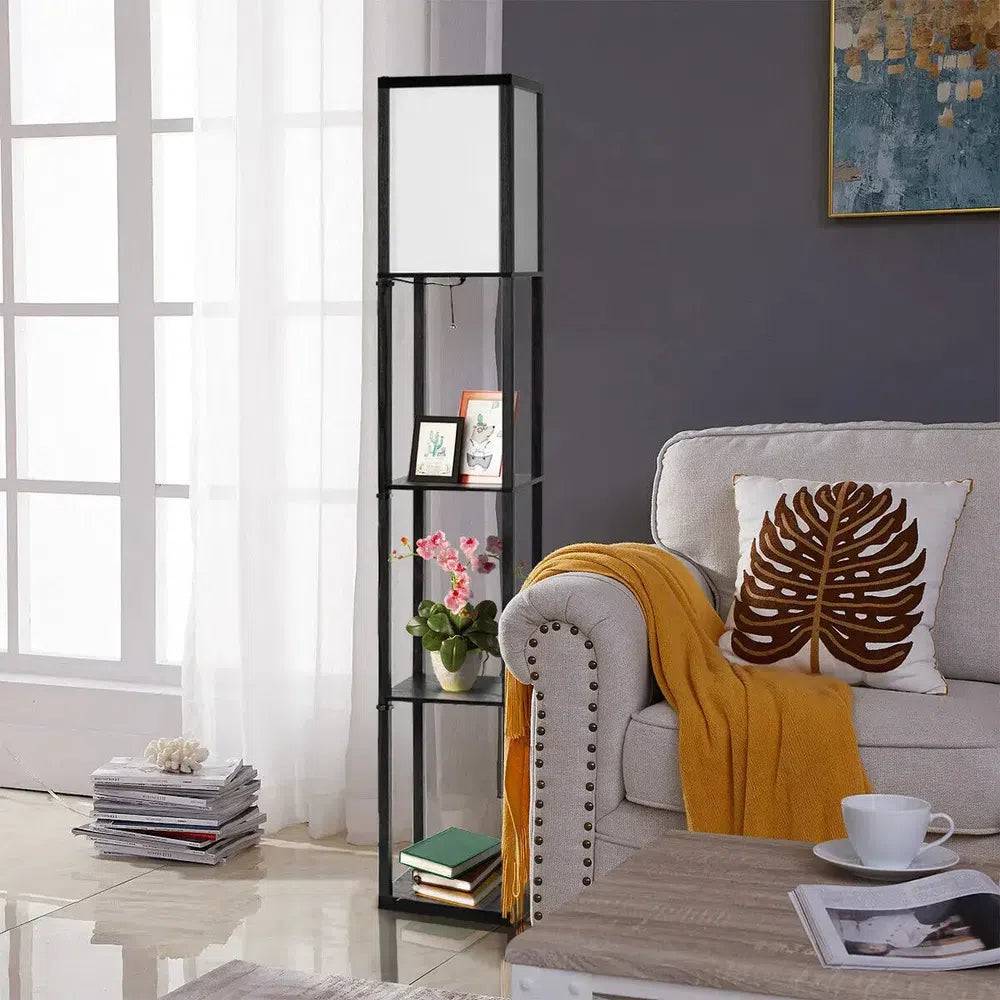 GOFLAME Freestanding Floor Lamp W/ 3-Tier Storage Shelf Narrow Corner Nightstand Light |  | Luvasmr - Satisfyingly Organised