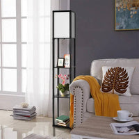 GOFLAME Freestanding Floor Lamp W/ 3-Tier Storage Shelf Narrow Corner Nightstand Light |  | Luvasmr - Satisfyingly Organised