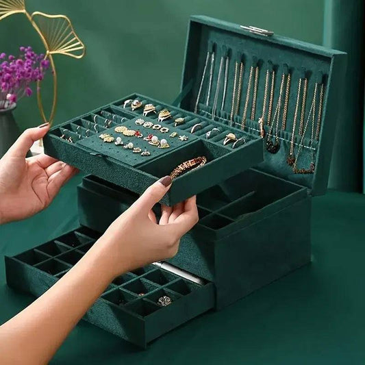 Green 3-Layer Jewellery Box | Bedroom | Luvasmr - Satisfyingly Organised