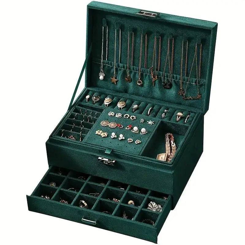 Green 3-Layer Jewellery Box | Bedroom | Luvasmr - Satisfyingly Organised