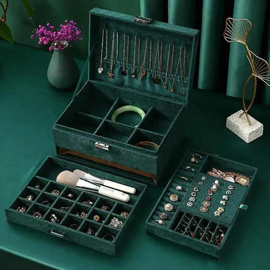 Green 3-Layer Jewellery Box | Bedroom | Luvasmr - Satisfyingly Organised