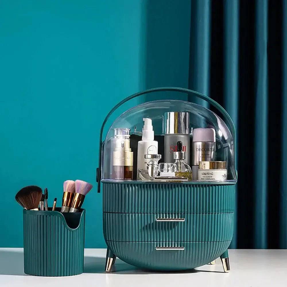 Green Elegant Makeup Organiser with Drawers | Bedroom | Luvasmr - Satisfyingly Organised