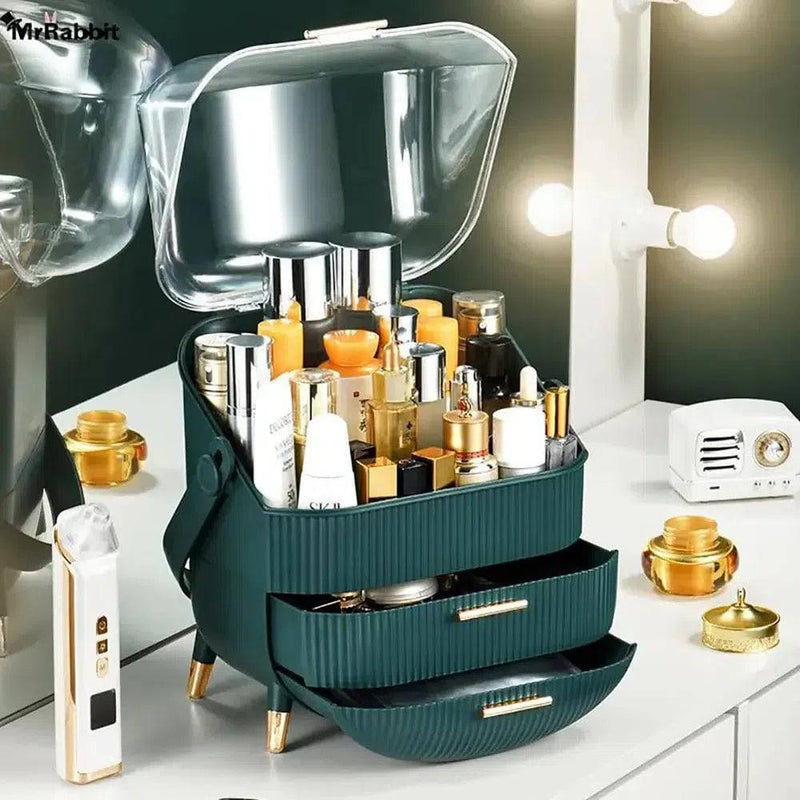 Green Elegant Makeup Organiser with Drawers | Bedroom | Luvasmr - Satisfyingly Organised