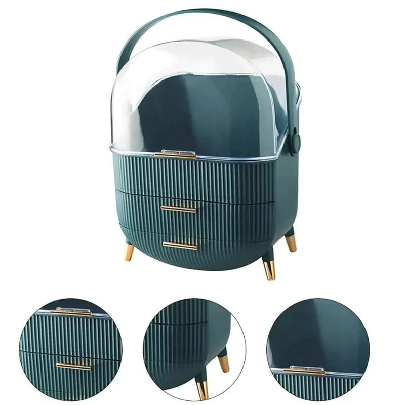 Green Elegant Makeup Organiser with Drawers | Bedroom | Luvasmr - Satisfyingly Organised
