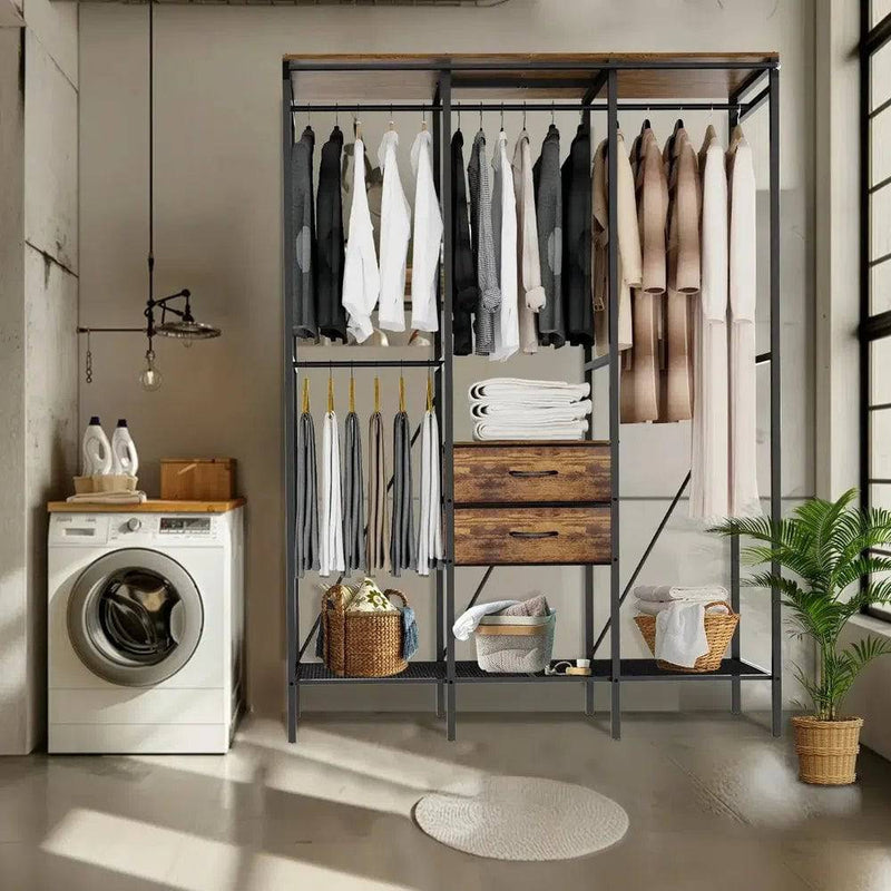 Industrial Clothes Wardrobe with Storage | Bedroom | Luvasmr - Satisfyingly Organised
