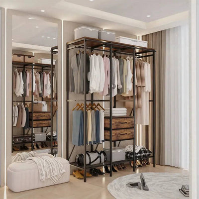 Industrial Clothes Wardrobe with Storage | Bedroom | Luvasmr - Satisfyingly Organised