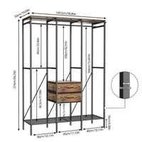 Industrial Clothes Wardrobe with Storage | Bedroom | Luvasmr - Satisfyingly Organised