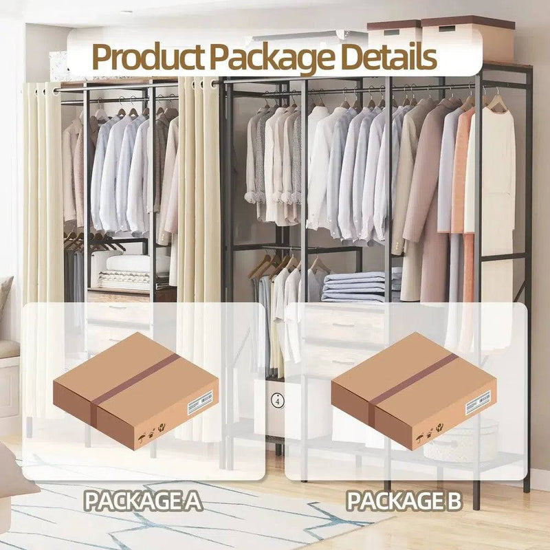 Industrial Clothes Wardrobe with Storage | Bedroom | Luvasmr - Satisfyingly Organised