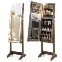 GOFLAME Standing Jewelry Cabinet Lockable Jewelry Armoire Storage Jewelry Organizer |  | Luvasmr - Satisfyingly Organised