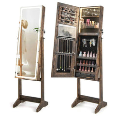 GOFLAME Standing Jewelry Cabinet Lockable Jewelry Armoire Storage Jewelry Organizer |  | Luvasmr - Satisfyingly Organised