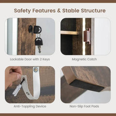 GOFLAME Standing Jewelry Cabinet Lockable Jewelry Armoire Storage Jewelry Organizer |  | Luvasmr - Satisfyingly Organised