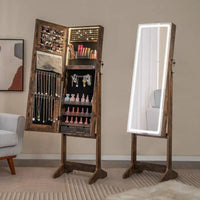 GOFLAME Standing Jewelry Cabinet Lockable Jewelry Armoire Storage Jewelry Organizer |  | Luvasmr - Satisfyingly Organised