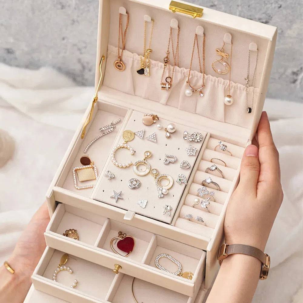Three-layer Jewellery Storage Box | Bedroom | Luvasmr - Satisfyingly Organised
