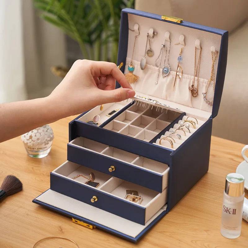 Three-layer Jewellery Storage Box | Bedroom | Luvasmr - Satisfyingly Organised