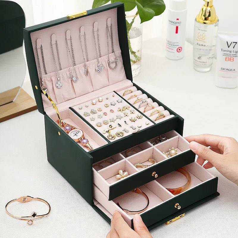 Three-layer Jewellery Storage Box | Bedroom | Luvasmr - Satisfyingly Organised