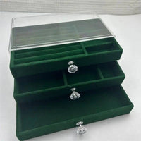 Three-Layer Transparent Velvet Jewellery Box | Bedroom | Luvasmr - Satisfyingly Organised
