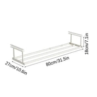 Retractable shoe rack dimensions 80cm x 27cm for optimal space-saving organization.