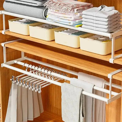Retractable Shoe Rack & Hanging Basket Organiser | Bedroom | Luvasmr - Satisfyingly Organised