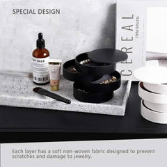 Rotating Jewellery Storage Box with Lid | Bedroom | Luvasmr - Satisfyingly Organised