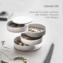 Rotating Jewellery Storage Box with Lid | Bedroom | Luvasmr - Satisfyingly Organised