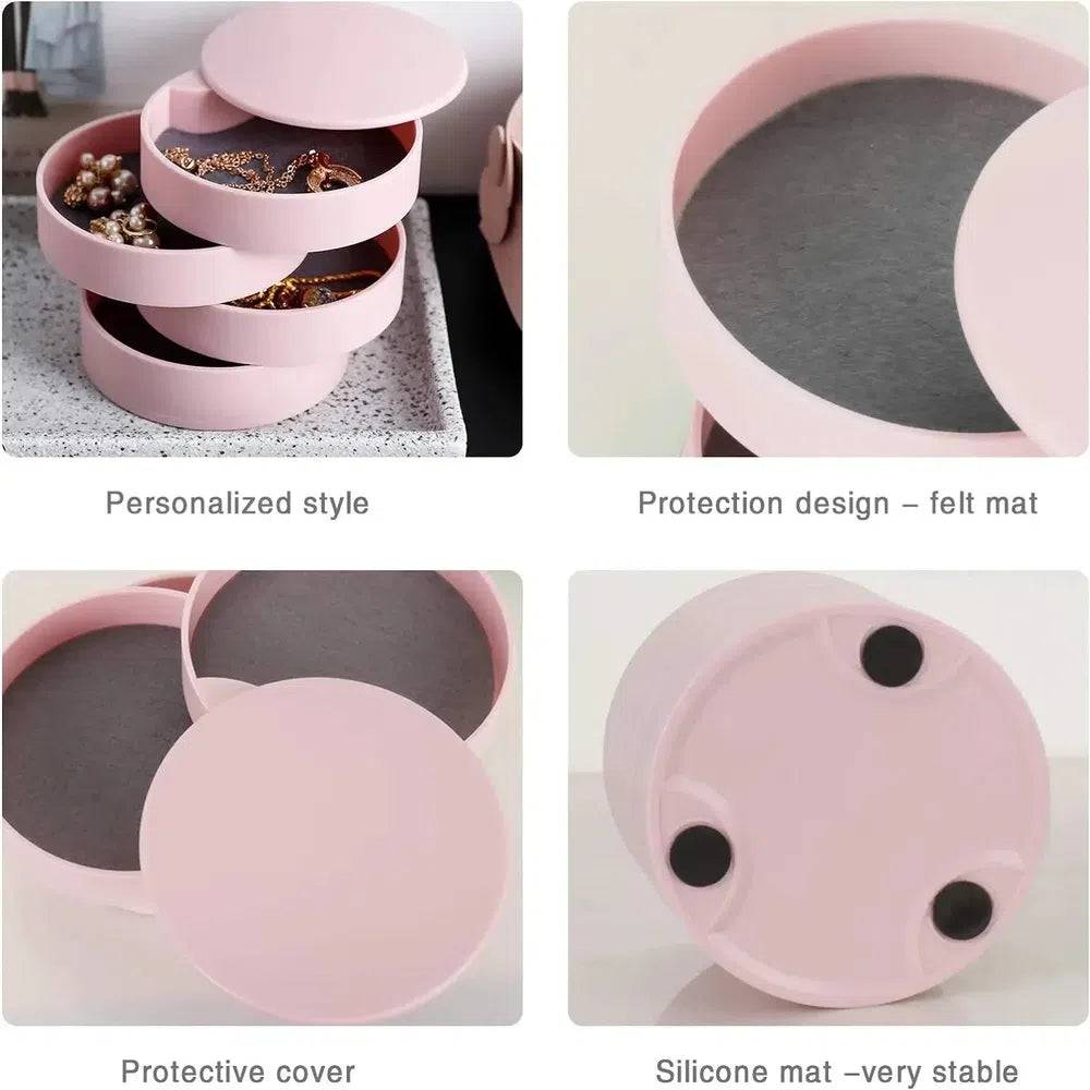 Rotating Jewellery Storage Box with Lid | Bedroom | Luvasmr - Satisfyingly Organised