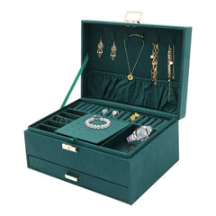 3 Layers Jewelry Box Organizer Large Capacity Ring Earring Necklace Storage New | Bedroom | Luvasmr - Satisfyingly Organised
