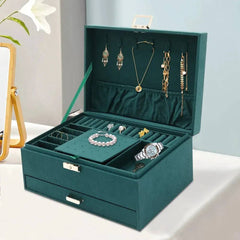 3 Layers Jewelry Box Organizer Large Capacity Ring Earring Necklace Storage New | Bedroom | Luvasmr - Satisfyingly Organised
