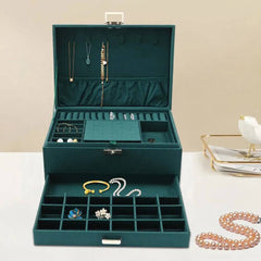 3 Layers Jewelry Box Organizer Large Capacity Ring Earring Necklace Storage New | Bedroom | Luvasmr - Satisfyingly Organised