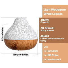 300ml Volcano Air Humidifier Desktop Electric USB Humidificadore Water Mist Diffuser Purifier Air Freshener With 7 Colors Night | Bedroom | Luvasmr - Satisfyingly Organised