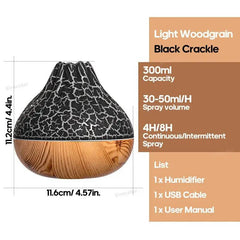 300ml Volcano Air Humidifier Desktop Electric USB Humidificadore Water Mist Diffuser Purifier Air Freshener With 7 Colors Night | Bedroom | Luvasmr - Satisfyingly Organised