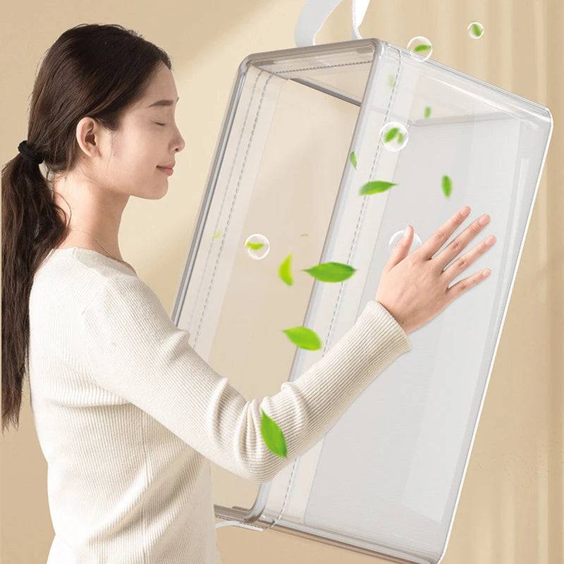 Transparent PVC Wardrobe Storage Basket | Bedroom | Luvasmr - Satisfyingly Organised