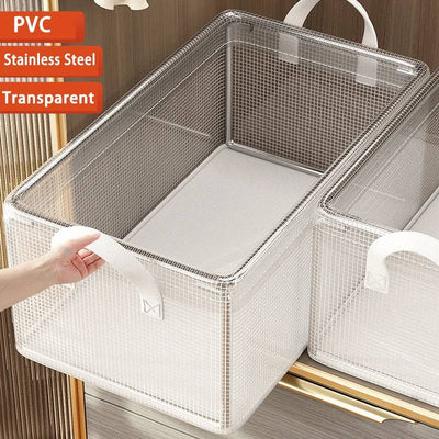 Transparent PVC Wardrobe Storage Basket | Bedroom | Luvasmr - Satisfyingly Organised