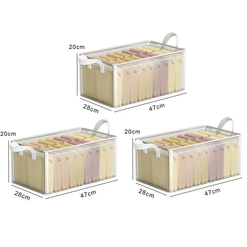 Transparent PVC Wardrobe Storage Basket | Bedroom | Luvasmr - Satisfyingly Organised