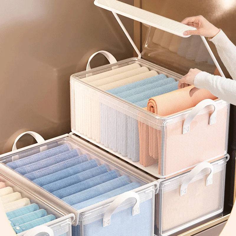 Transparent PVC Wardrobe Storage Basket | Bedroom | Luvasmr - Satisfyingly Organised