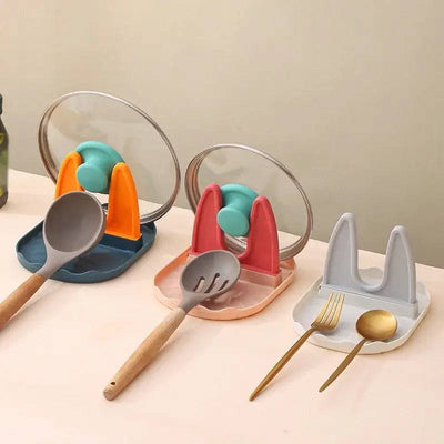 Pan Lid Holder Supports Spoons Pot Cover Rests Spatula Stand For Kitchen Convenience Utensils Tools Accessories Cooker Organizer |  | Luvasmr - Satisfyingly Organised